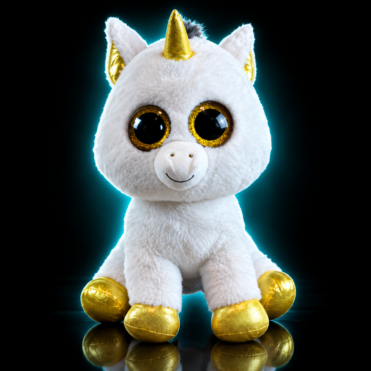 Ty Silk Pegasus Plush Stuffed Animal Toy Large White Gray Yellow Beanie Boos 17"