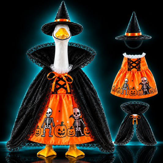 STONESTAR Witch Porch Goose Outfit Lawn Statue