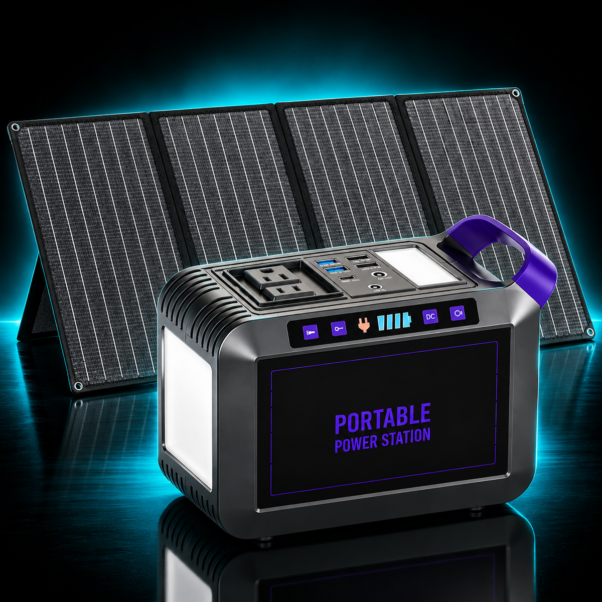 172Wh Solar Generator with 40W Panel Kit Portable Power Station 270W Peak Camp