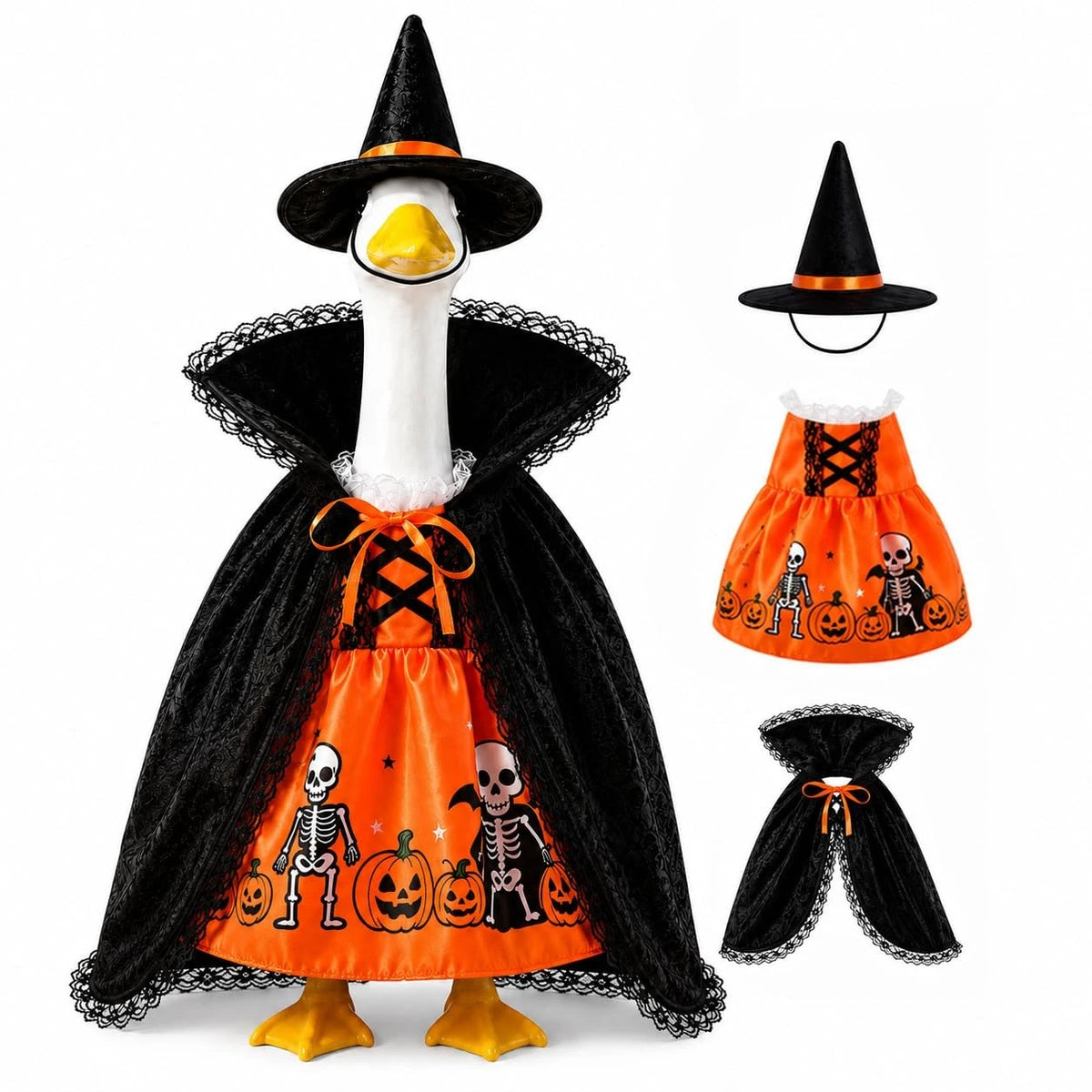STONESTAR Witch Porch Goose Outfit Lawn Statue