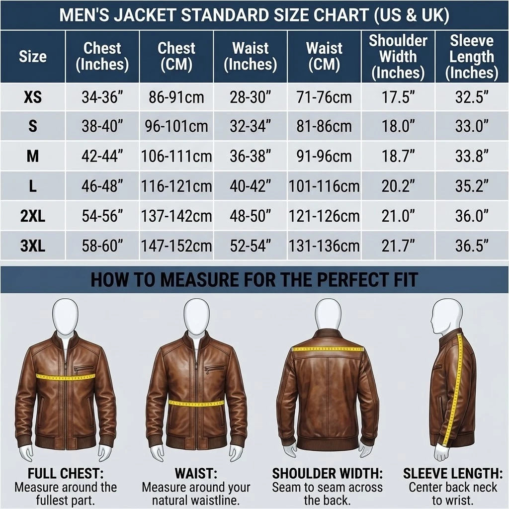 Mens Real Black Leather Trucker Jacket Western Denim Style Snap Button Moto Coat-